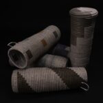 Lot de 5 Porte-Parapluie de Motifs Différents en Osier et Plastique Recyclé