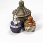 Lot de 3 Paniers Africains en Osier de Tailles et Couleurs Différentes
