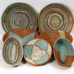 Lot de 7 Corbeilles Africaines Multicolores en Osier